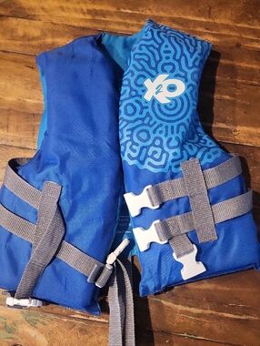Blue Kids Life Vest with Graphic Logo